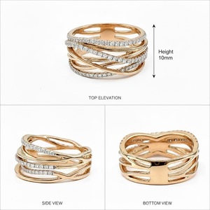 Bague de mariage classique sur mesure haut de gamme en or rose 18 carats avec diamant naturel rond de grande taille pour femme, idéale pour les fêtes - Product Image 4