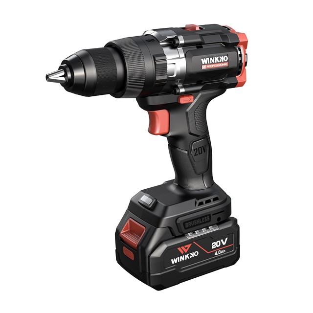 Winkko Factory Price High Quality Electric Power Tool 18V 20V Battery Lithium Impact Drill Metal Cordless Brushless Motor Tool