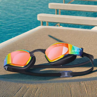 Lunettes de natation SAEKO UV anti-buée en silicone avec verres miroir, système Ultra-fit pour adultes et adolescents, idéales pour la natation en eau libre et le triathlon, noires, brevetées