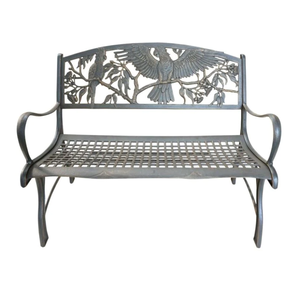 ม้านั่งเหล็กหล่อสีเหลืองแบบดั้งเดิมสวนกลางแจ้งเฟอร์นิเจอร์ระเบียงโบราณตกแต่งแบบคลาสสิกสำหรับโรงเรียน - Product Image 3