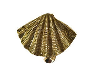 Elegante mar de latón moderno para aldaba de puerta de concha, artesanía de Metal con técnica de chapado para decoración contemporánea del hogar - Product Image 1