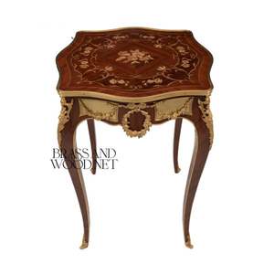 Juego de Mesa de Madera con Incrustaciones de Estilo Rococó de Lujo - Product Image 4