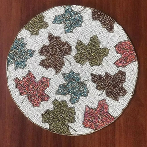 แผ่นรองจานลายใบเมเปิ้ลทำมือระดับพรีเมี่ยมสำหรับโต๊ะอาหารเสื่อและแผ่นรองที่สวยงาม - Product Image 1