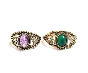 Anillo de Piedra Preciosa de Amatista Ovalada de 6x8 de Alta Calidad, Precio de Fábrica Personalizado, Joyería de Piedra de Latón para Mujer - Product Image 2