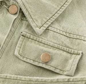 Nuevo traje de mezclilla doble de algodón 100% Chic para niñas transpirable con decoración de botones para invierno otoño verano primavera - Product Image 2