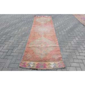 Tapis Vintage Orange Rose Laine Seagrass 3.1 X 10.2ft Grande Surface Turc Rectangle Couloir Design Abstrait Latex-pour N'importe Quelle Pièce - Product Image 1