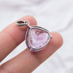 New Arrival Natural Amethyst Gemstone 925 <b>Solid</b> Sterling Silver <b>Gold</b> IGI Certified Handmade Women <b>Pendant</b> Jewelry for Wholesale - Product Image 4