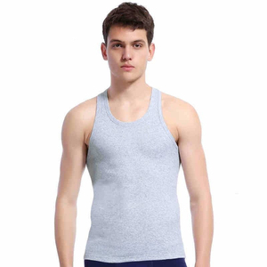 Cotton Spandex Men's Quick Dry Breathable Crew Neck Tank Top for Fitness Sport Muscle Workout <b>Running</b> Bodybuilding Vest Style - Product Image 3