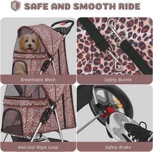 OEM ODM Support TH-PSP-462 Pet Travel Carrier Léger en aluminium Cadre Siège Auto Poussette pour 4 roues Voyage Animaux de compagnie - Product Image 5