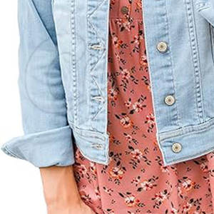 Chaqueta vaquera de talla grande para mujer, chaqueta vaquera de estilo único para mujer, chaqueta vaquera resistente para mujer - Product Image 6