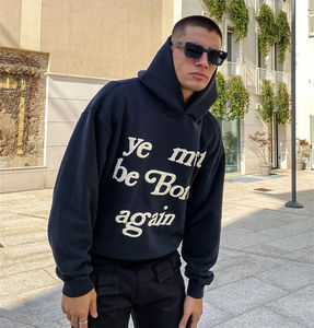 Sweats à capuche personnalisés pour hommes de qualité de luxe 100% coton poids lourd bouffée impression pull Streetwear surdimensionné pour l'hiver - Product Image 3