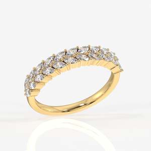 Men's Wedding Band with Marquise Cut Lab Grown Diamond 9K Gold Platinum Rhodium Plated Hip Hop Style IGI Certified Promise <b>Ring</b> - Product Image 2
