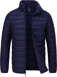 Zipper Front Puffer <b>Jacket</b> <b>Men</b> Stylish Thick Padded Winter Outerwear Trendy Casual Warm Lightweight <b>Travel</b> Coat - Product Image 5