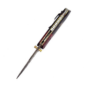 มีดพับเหล็กดามัสกัส ด้ามไม้ ขนาดพกพา - รับผลิตตามแบบ (OEM) ปรับแต่งได้ ใช้งานได้หลากหลาย เหมาะสำหรับตั้งแคมป์ รับประกัน 3 ปี เปลี่ยนใบมีดได้รวดเร็ว - Product Image 3