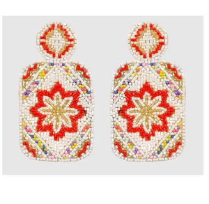 Boucles d'oreilles pendantes faites à la main, double cercle de perles, perles de rocaille multicolores, bijoux tendance pour femmes, style ethnique, usage quotidien, fête, cadeau - Product Image 5