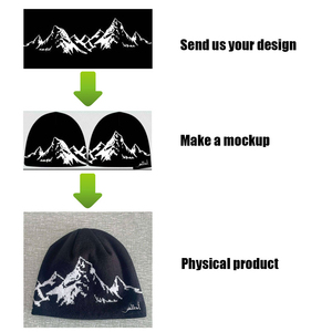 Gorro Reversible de Punto Jacquard con Diseño Gráfico Personalizado, Estilo Urbano Y2K, de Alta Calidad, Transpirable e Impermeable - Product Image 5