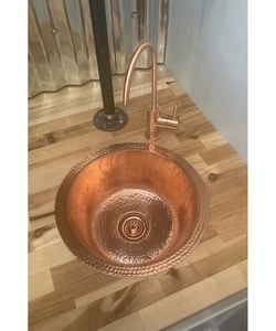 Elegante Lavabo de Cobre Martillado a Mano para Baño y Cocina, Material Duradero - Product Image 4