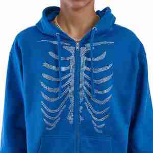 Meilleures ventes Arrivée hiver 2026 Hommes Sweat-shirts basiques en polaire épais, en coton mélangé, à capuche, à strass, en promotion - Product Image 5