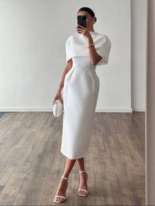 Vestido Midi de Verano para Mujer, Sin Mangas, Cuello Cuadrado, Ajustado, de Algodón y Lino, Color Sólido, Cintura Natural, Transpirable, Elegante, Formal, para Oficina o Fiesta - Product Image 4