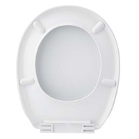 C.R. Abattant de toilettes intelligent de conception italienne moderne en résine de polypropylène durable pour usage domestique et hôtelier, fonction normale, anti-odeur, blanc