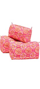 เคสอินเดียวินเทจพิมพ์ลายบล็อกมือผ้าฝ้ายสำหรับใส่เครื่องสำอางกันน้ำทนทานเป็นมิตรกับสิ่งแวดล้อม - Product Image 3