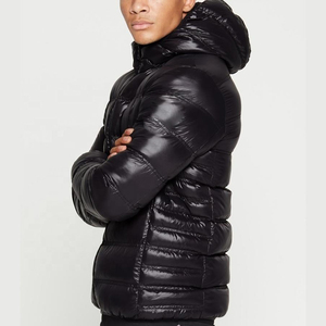 Vente en gros 2024 hiver veste bouffante en tissu de laine pour hommes manches longues bouffantes épaisses col montant fermeture éclair haute Streetwear manteau à bulles - Product Image 4