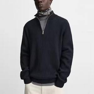 Nuevo suéter Vintage para hombre, moda personalizada, versátil, informal, de punto, media cremallera, manga larga, suéter de punto holgado - Product Image 2