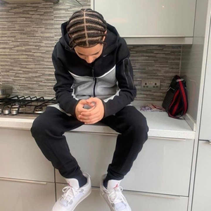 Absorbe la humedad, transpirable, conjunto cortavientos de lana Eversoft de punto, ajuste relajado, pantalones de chándal - Product Image 2