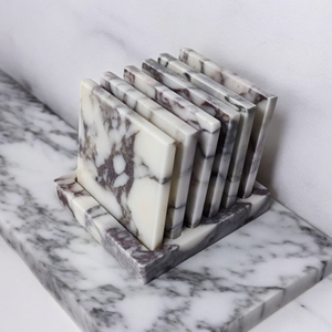Top-Selling Set of 4 <b>White</b> Marble <b>Coasters</b> Customizable Trendy Home Decor Mats & Pads for Office Home Kitchen Use - Product Image 2
