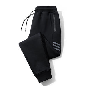 Pantalones de chándal de algodón 100% para hombre, pantalones de chándal con cintura elástica de talla grande, ropa deportiva informal, pantalones de chándal, Parte delantera plana, cintura media - Product Image 4