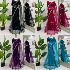 Nouveau saree en georgette moderne de haute qualité avec broderie séquencée comprenant un chemisier-belle tenue de fête - Product Image 5