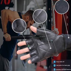 Gants d'entraînement avec support de poignet pour les gants de Fitness d'haltérophilie d'entraînement de gymnastique hommes personnaliser Logo demi-doigt sport gants de gymnastique - Product Image 4