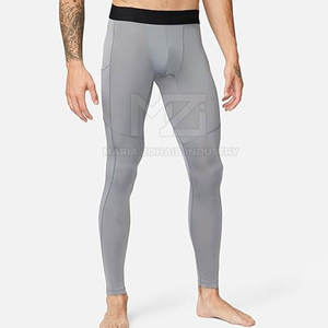 Legging de compression taille haute amincissant avec logo personnalisé pour homme – Vêtement de fitness moulant - Product Image 6