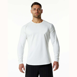 Offre Spéciale été design de logo personnalisé impression simple manches extensibles sport gym t-shirt à manches longues pour hommes - Product Image 1