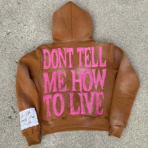 Sweat à capuche personnalisé délavé au soleil pour hommes Streetwear Low quantité minimale de commande Fashion Wear Distress Sweat à capuche brodé Unisex Hip Hop Sweats à capuche fabriqués au Pakistan - Product Image 3