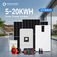 Système solaire domestique hors réseau 48V à phase divisée 20kW MPPT haute tension autonome avec stockage sur batterie lithium-ion monocristalline