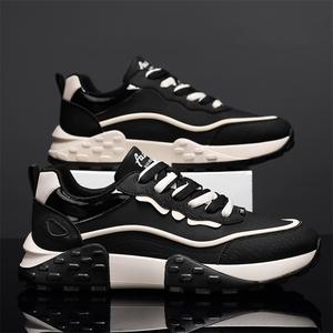 Chaussures de course pour hommes, printemps-été, semelle épaisse, respirantes, légères, amorties, antidérapantes, à lacets, dessus en PU, doublure en mesh, imperméables - Product Image 4