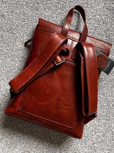 Customized Logo Unisex Genuine Leather Waterproof <b>Simple</b> Design Business Travel <b>Backpack</b> LBP-0115 - Product Image 4