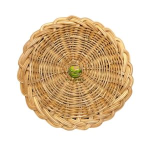 Salvamanteles Redondo de Bambú Hecho a Mano de 400 mm, Estilo Bohemio - Product Image 6