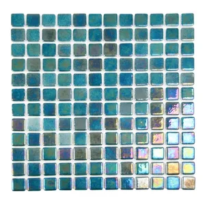 Meridiano Azul Verde Vidrio Piscina Azulejo Mar Perla Cuadrado Ducha Backsplash - Product Image 1
