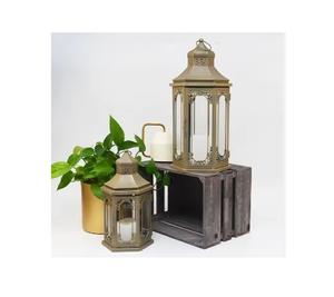 El juego de alta calidad más vendido de 2 Detalles de flores recortadas y carcasa con marco de metal Estas linternas - Product Image 1