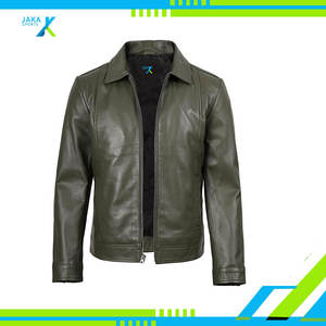 Chaqueta Bomber de Invierno para Hombre, de Piel de Cordero Genuina, Suave, Clásica, Estilo Vintage, Informal, Elegante, Ajustada - Product Image 3