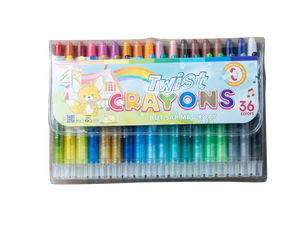 Lot de 36 crayons de cire non toxiques aux couleurs vives Twistable Set Lavable Kids 'Dessin Coloring Oil Pastel Art Supplies Colormate - Product Image 3