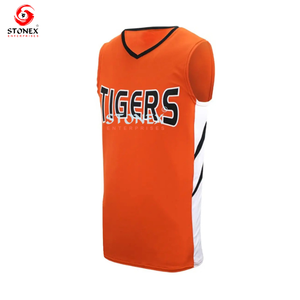 Vente en gros d'uniforme de basket-ball respirant et doux personnalisé Ensemble grande taille tendance avec manches sans haut à sublimation - Product Image 5