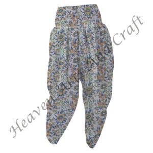 Pijama de algodón con estampado Floral de bloque de mano indio para mujer, pantalones largos de Patiala, ajuste cómodo para mujer, uso diario - Product Image 1
