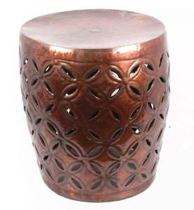 Mesa de diseño martillado sólido de aluminio más vendida con tapa y mesa de centro de acabado antiguo de latón para salas de estar - Product Image 5