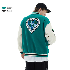 Chaqueta Bomber de lana Unisex de primera calidad para hombre, a la moda estilo universitario, logotipo personalizado, cremallera transpirable, soporte fino con capucha Letterman - Product Image 4