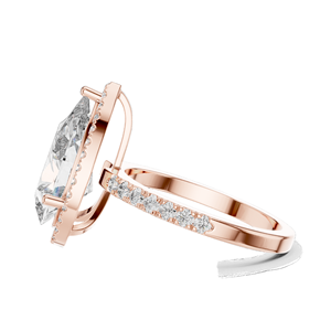 Anillo Halo con Diamante de Laboratorio Corte Pera de 4.47 CT para Mujer, VVS-VS EF CVD, Oro de 18KT, 14KT, 10KT y Plata 925, Oro Rosa, Amarillo, Blanco - Product Image 6