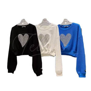Venta al por mayor de sudadera elegante para las mujeres básicas de algodón mezclado Premium cómodo Rhinestone sudaderas para hombres y mujeres - Product Image 6