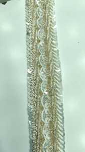 Dentelle brodée en sequins en voile 100% coton, fabriquée à la machine, écologique, sur mesure, pour vêtements, chaussures, sacs, artisanat, art - Product Image 4